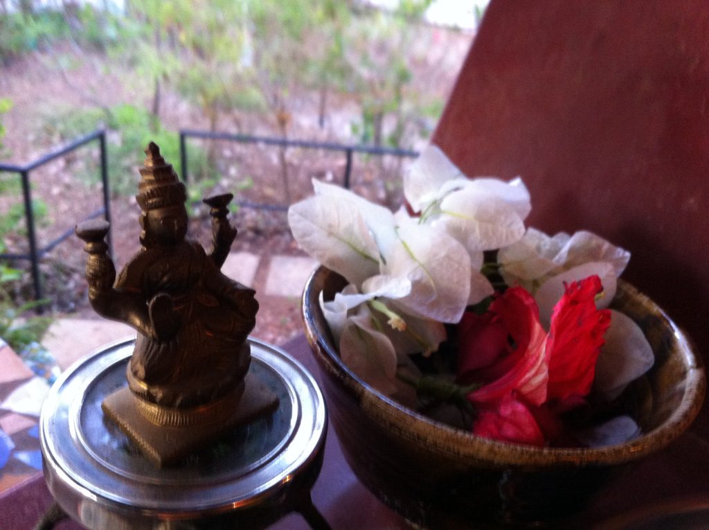Laxmi und Blumen